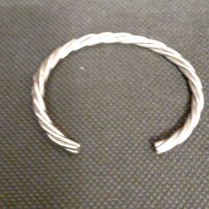 Silver Twisted Rope Cable Cuff Fashion Bracelet Bangle Metal Jewelry 61/4"